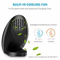 Choetech - Support de recharge Qi sans fil pour téléphones intelligents - 10W - Technologie Fast Charge - Ventilation intégrée - Noir