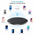 Choetech - Ultra thin Wireless Qi charger with zinc alloy - 10 Watt - Fast Charge Technology - Incl. Integrated Chip -