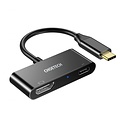 Choetech - USB Typ C zu HDMI Adapter - 60 W Stromversorgung - Unterstützt Ultra HD 4K bei 60 Hz - Sehr kompakt - Schwarz