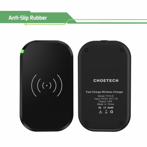 Choetech Wireless Qi Smartphone charger with 3 coils - 10W - Black