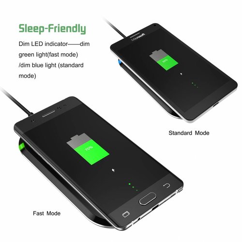 Choetech Chargeur sans fil pour smartphone Qi avec 3 bobines - 10W - Noir