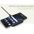 Choetech - Wireless Qi charger including USB Type-C cable - Suitable for Smartphones - 10W - LED indicator - Black