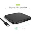 Choetech - Kabelloses Qi-Ladegerät mit USB-Typ-C-Kabel - Geeignet für Smartphones - 10 W - LED-Anzeige - Schwarz