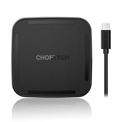 Choetech - Chargeur Qi sans fil avec câble USB de type C - Adapté aux Smartphones - 10W - Indicateur LED - Noir