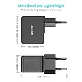 Choetech - USB Type-C adapter - 18 Watt - Snelladen door Power Delivery 3.0 - Inclusief laadkabel - LED-indicator - Zwart