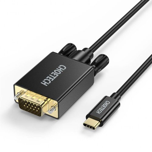 Choetech USB Type-C naar VGA kabel -1080P -  1.8 meter - Zwart