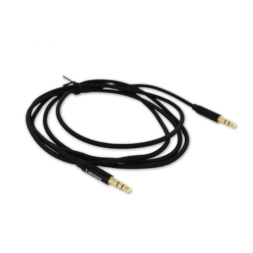 Lenovo 3.5mm audio jack male-male kabel 1.5 meter - Gevlochten Nylon - Zwart