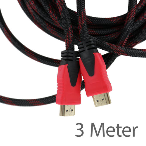 Dolphix HDMI naar HDMI Kabel 3 Meter (Male -> Male) - HDMI 1.4 - Geschikt voor 4K @ 60Hz - Zwart