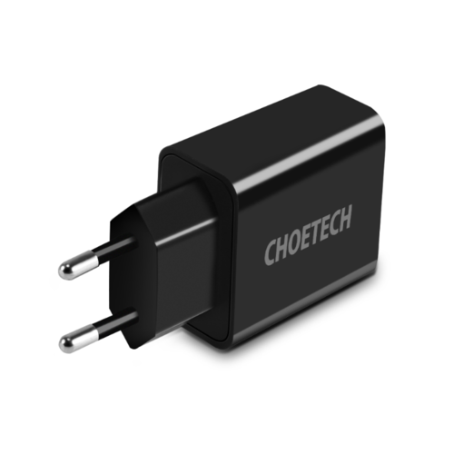 Choetech - Dual-port adapter met 2 USB Type-A laadpoorten - Inclusief LED-Display - 3A - LED-indicator - Zwart