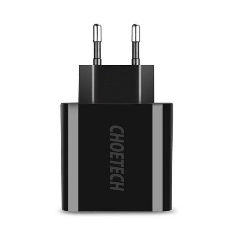 Choetech - Adaptateur universel avec 3 ports de charge USB de type A - Avec écran à LED - 3A - Noir