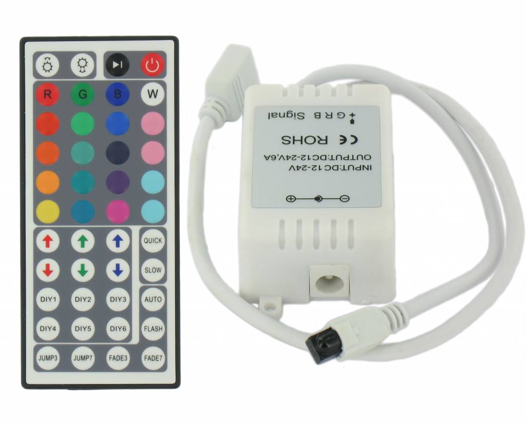 Contrôleur de bande LED RGB 2 Amp par canal, télécommande IR 24