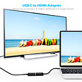 Choetech USB-C zu HDMI Adapter mit Metallgehäuse - 4K Auflösung - 15CM Kabel - Schwarz