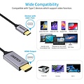 Choetech Câble Choetech USB-C vers HDMI 2.0 4K @ 60Hz 3840x2160 - 1,8M - Noir / gris