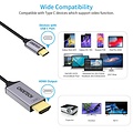 Choetech Choetech USB-C to HDMI 2.0 cable 4K @ 60Hz 3840x2160 - 1.8M - Black / gray