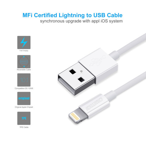 Choetech MFi USB-A to Lightning charging cable - 1.2M