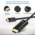 Choetech Câble USB-C vers HDMI 4Kx2K @ 60Hz - Mode DP Alt - 1,8M