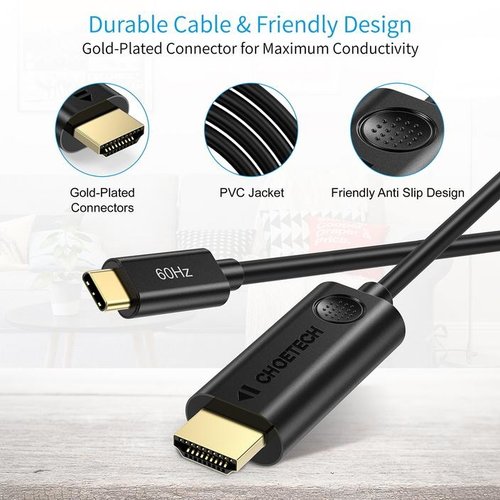 Choetech USB-C to HDMI cable 4Kx2K @ 60Hz - DP Alt Mode - 1.8M