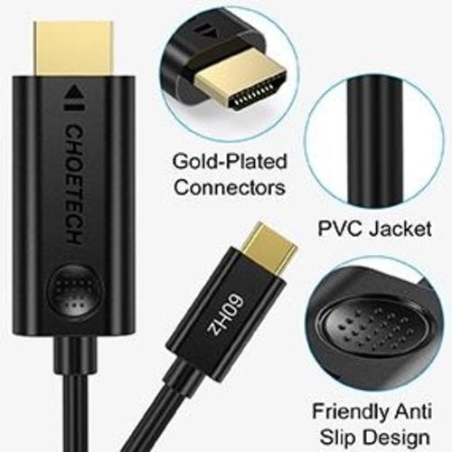Choetech Câble USB-C vers HDMI 4Kx2K @ 60Hz - Mode DP Alt - 1,8M