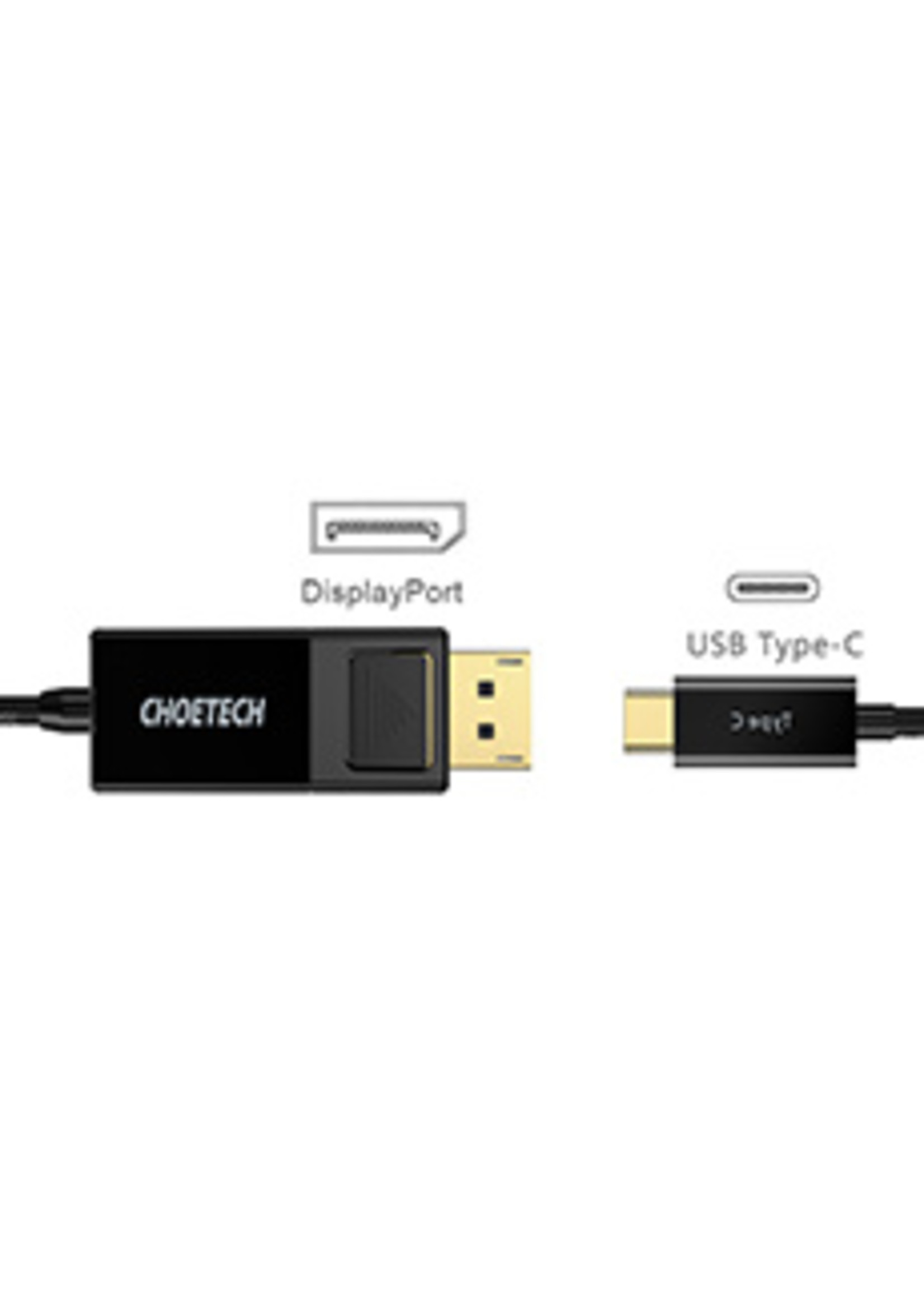 Choetech USB-C to DisplayPort - 4Kx2K @ 60Hz - DP Alt Mode - 1.8M