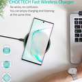 Choetech draadloze oplader - 15W Fast Charge - Zwart