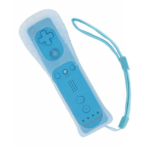 Remote control for Wii and Wii U with Motion + in light blue