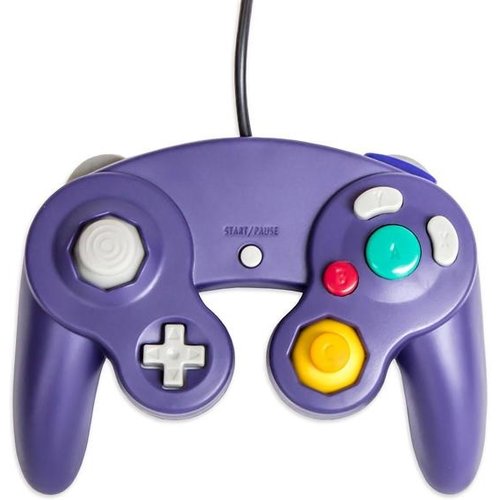 Manette câblée pour la GameCube et la Wii en violet