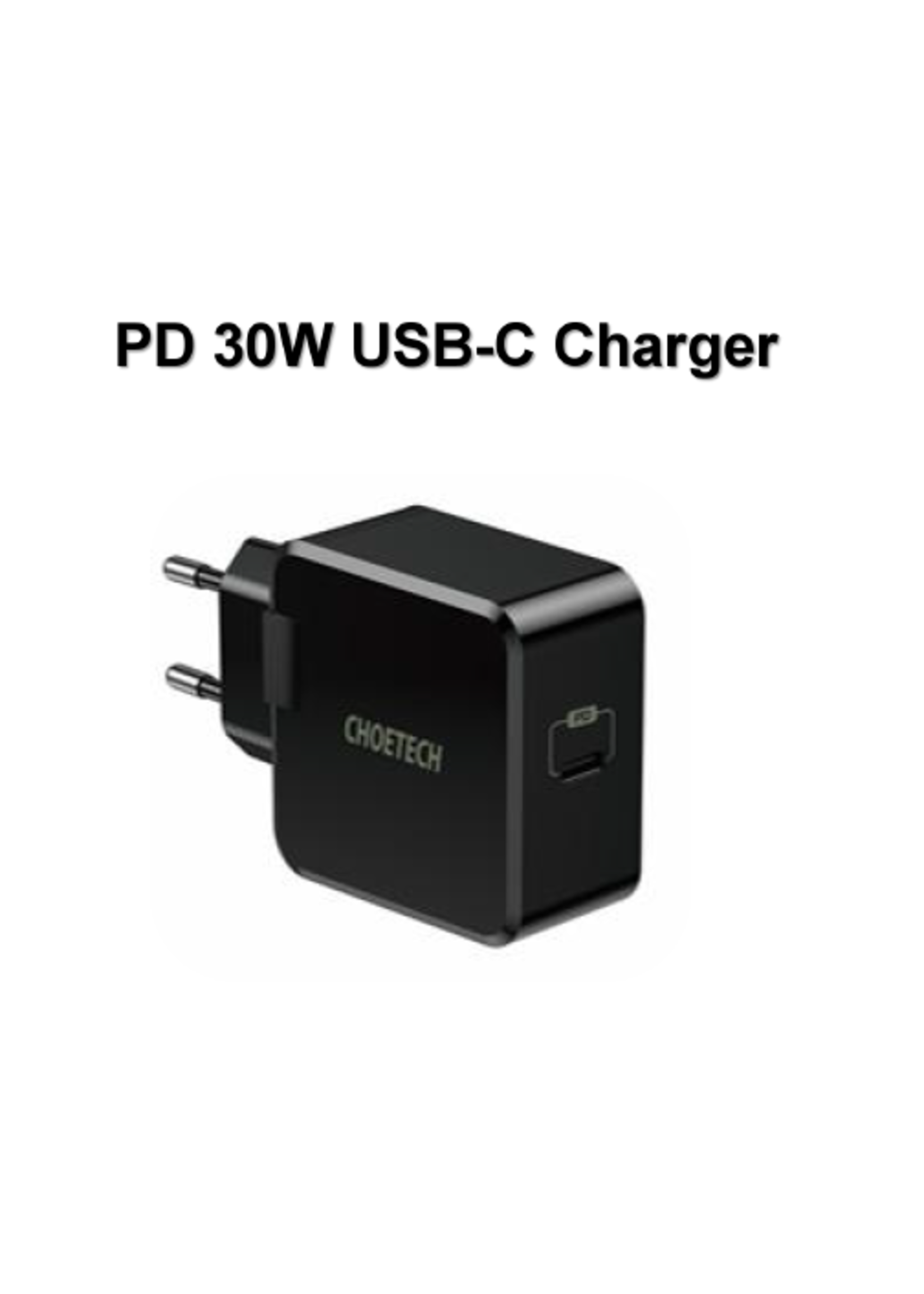Choetech USB-C-Netzteil mit Stromversorgung - 30W