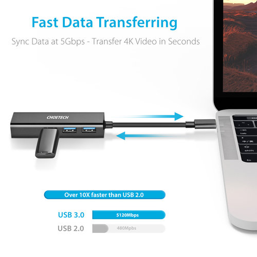 Choetech USB-C zu RJ45 Adapter und 3x USB 3.0