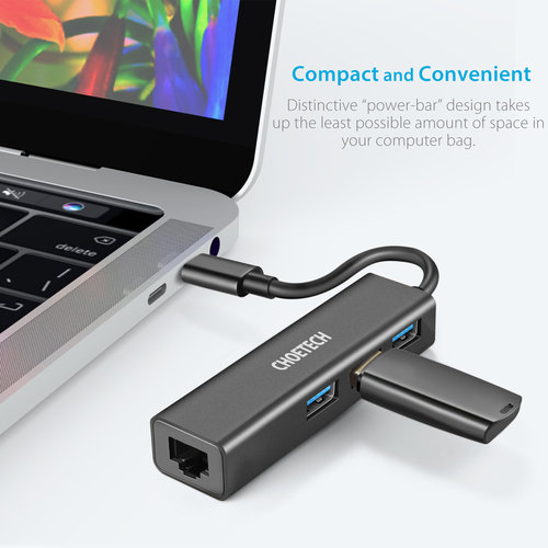 Choetech USB-C to RJ45 adapter and 3x USB 3.0