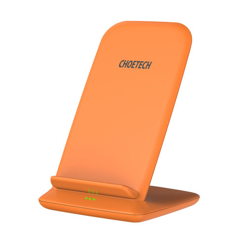 Choetech Drahtloser Qi-Ladehalter für Smartphones - 2 Spulen - 10 W - Orange