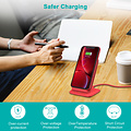 Choetech Support de charge sans fil Qi pour smartphones - 2 bobines - 10W - Rouge