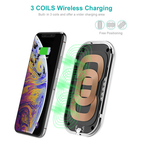 Choetech Wireless Qi Smartphone charger with 3 coils - White