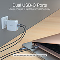 Choetech Dual USB-C GaN power adapter - Power Delivery 100W