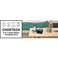 Choetech Station de charge 4 en 1 pour Apple Watch / AirPods / Smartphone - certifiée MFi et Qi - sortie USB-A supplémentaire - 10W