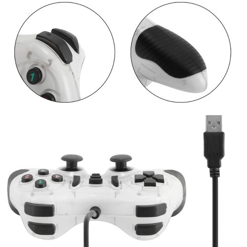 Dolphix Manette de jeu USB avec fil - pour PC - blanc