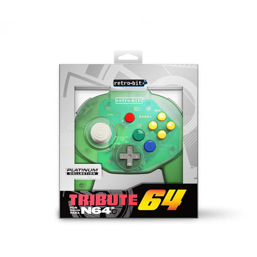 retro-bit Nintendo 64 Tribute Controller met USB-aansluiting voor PC - Green