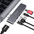 Choetech Aansluitende USB-C 7-in-1 hub naar Thunderbolt 3 USB-C PD , USB 3.0, 4K HDMI en kaartlezer