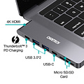 Choetech Connecting USB-C 7-in-1 hub to Thunderbolt 3 USB-C PD, USB 3.0, 4K HDMI and card reader