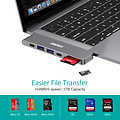 Choetech Connecting USB-C 7-in-1 hub to Thunderbolt 3 USB-C PD, USB 3.0, 4K HDMI and card reader