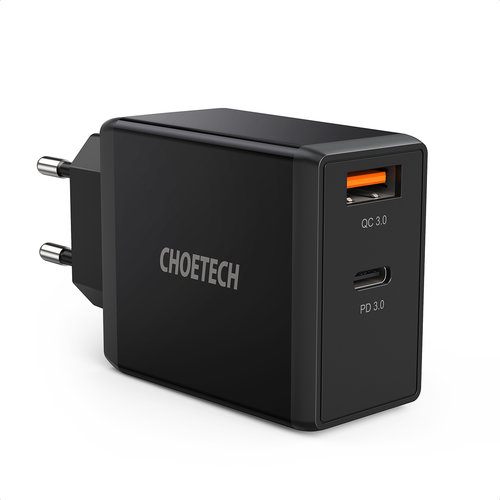 Choetech Dual USB power adapter with Quick Charge 3.0 and PD 3.0 - 36W