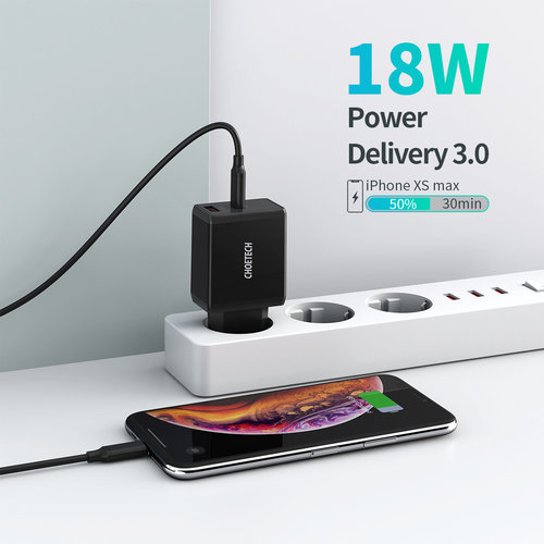 Choetech Duales USB-Netzteil mit Quick Charge 3.0 und PD 3.0 - 36W