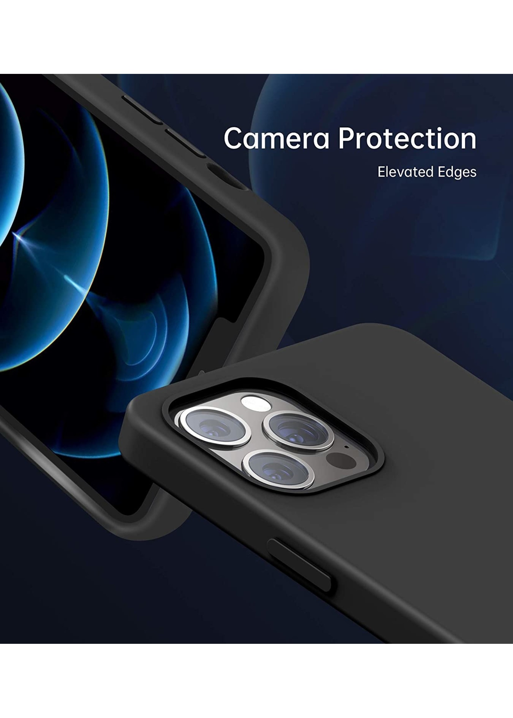 Choetech MagSafe iPhone 12/12 Pro hoesje met ingebouwde magneetring - siliconen - zwart