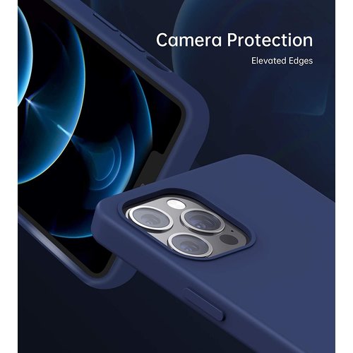Choetech MagSafe iPhone 12/12 Pro hoesje met ingebouwde magneetring - siliconen – blauw