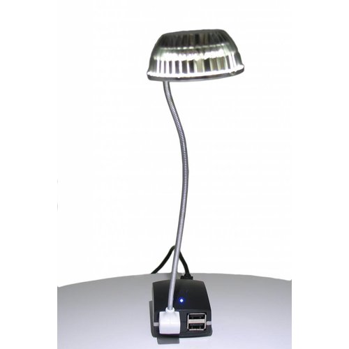 Mini lampe LED / liseuse USB - blanc brillant - câble spiralé