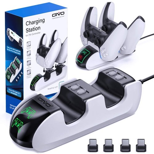 OIVO Station de charge pour deux manettes PlayStation 5 - indicateur LED