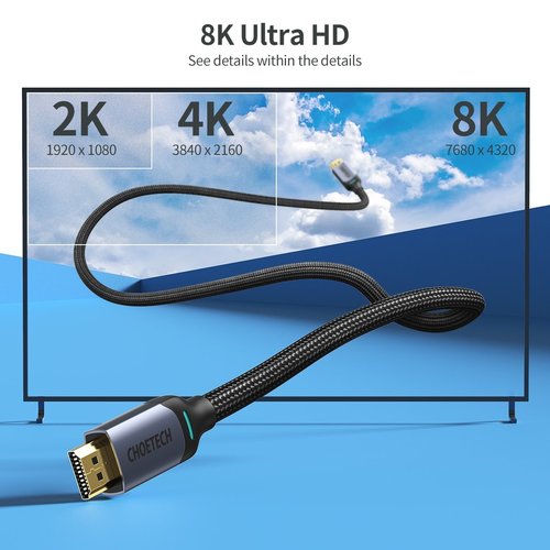 8K HDMI 2.1 cable - 8K@60Hz - 48Gbps - 2 meters