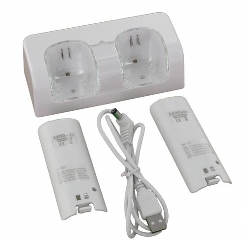 Duo Station de recharge pour Wii et blanc WiiU Télécommandes