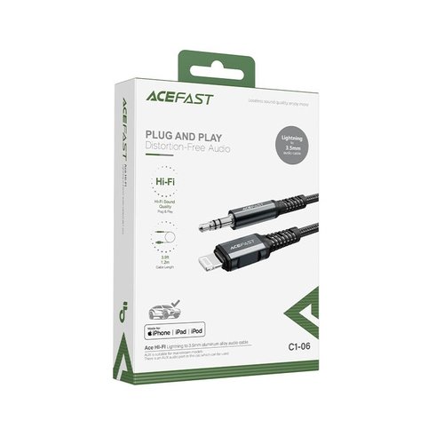 ACEFAST Lightning (männlich) auf 3,5 mm Klinke (männlich) Audiokabel - MFI zertifiziert - 1,2 m