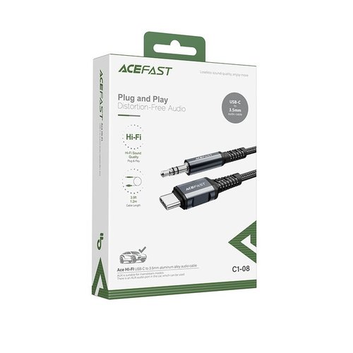ACEFAST USB-C male to 3.5mm audio jack male cable - Supports Hi-Fi - 1.2m