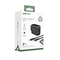 ACEFAST Adaptateur secteur avec 2 ports USB-C et USB-A - Sortie 65 W - prend en charge la charge rapide - Noir